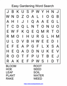 Easy Gardening Word Search thumbnail